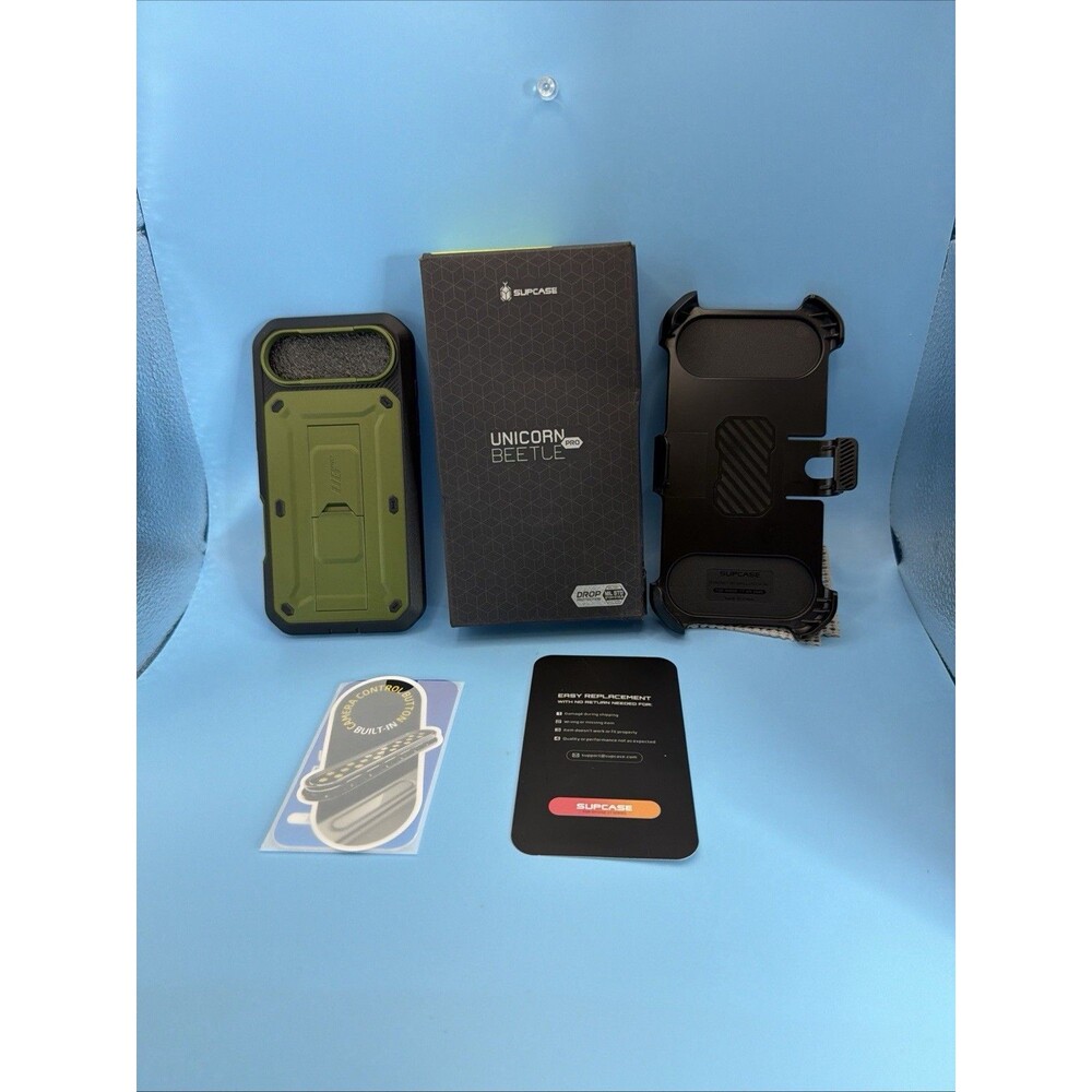 SUPCASE Outdoor Case for iPhone 17 Pro Air Screen Protector Belt Clip Green